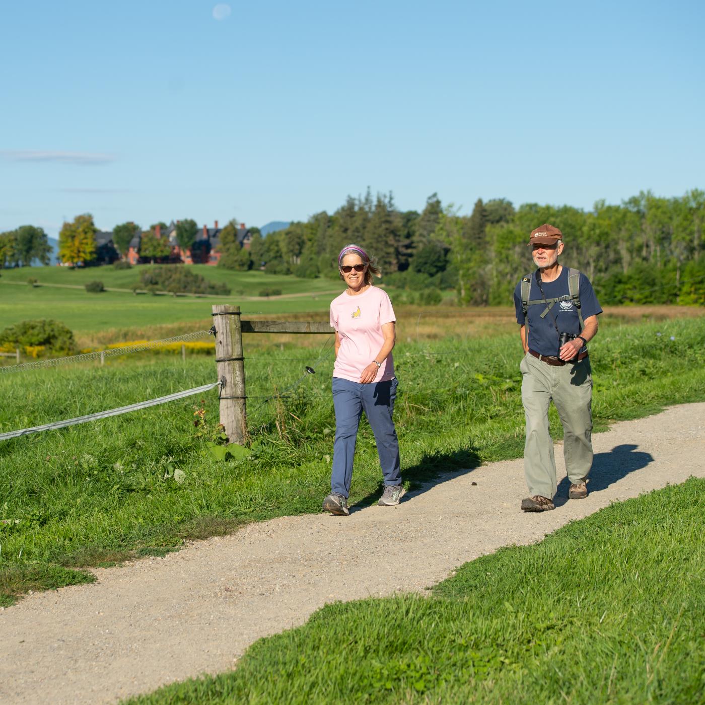 Couple walking on the trails