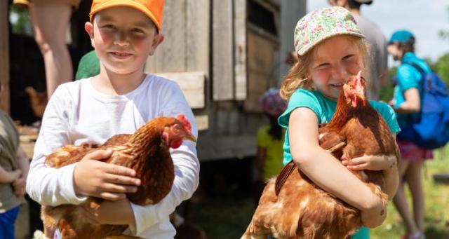 Kids in the Children's Farmyard