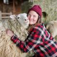 Cat Parrish and Bebe, the sheep